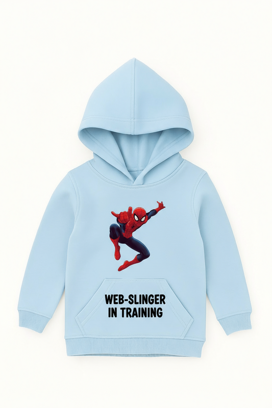 Soft Cotton Spider man Hoodie – Baby blue edition